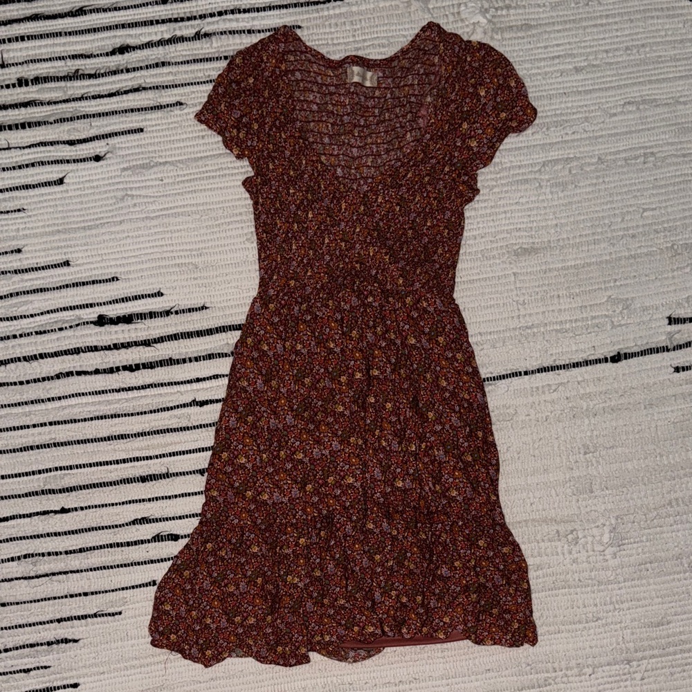 Altar'd State Burgundy Floral Mini Dress